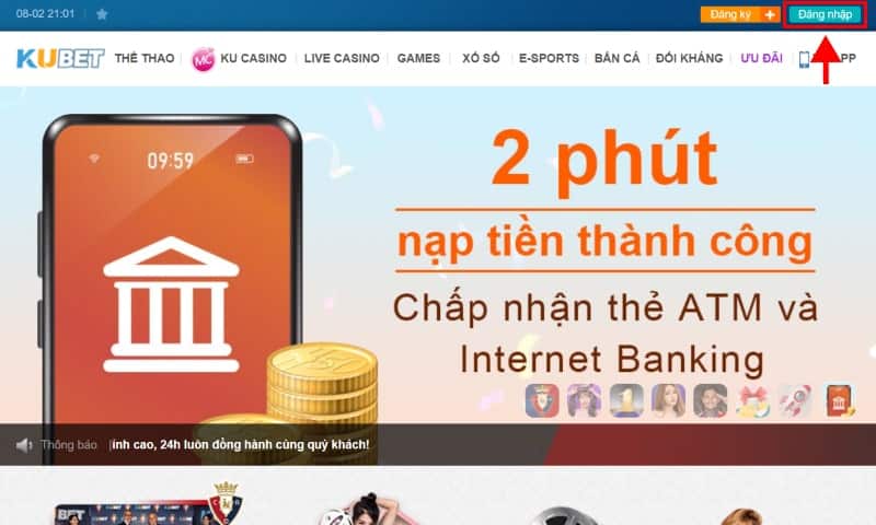 Click đăng nhập để tiếp tục