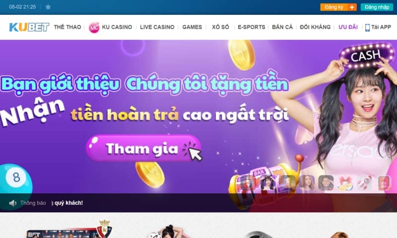 Trang chủ giao diện Kubet chính thức