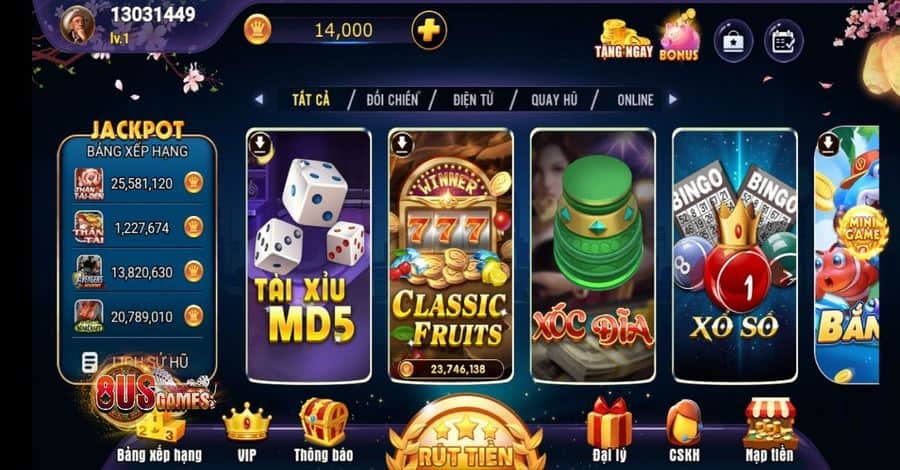 Bet thủ còn có cơ hội thử ngay nhiều trò slot game hấp dẫn